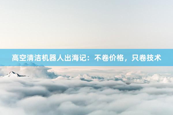 高空清洁机器人出海记：不卷价格，只卷技术