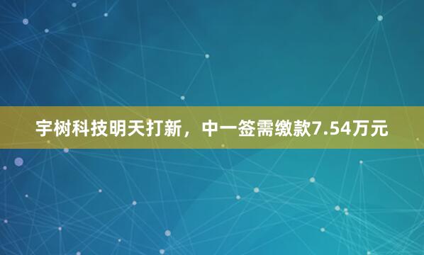 宇树科技明天打新，中一签需缴款7.54万元