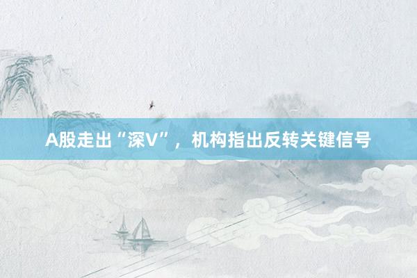 A股走出“深V”，机构指出反转关键信号