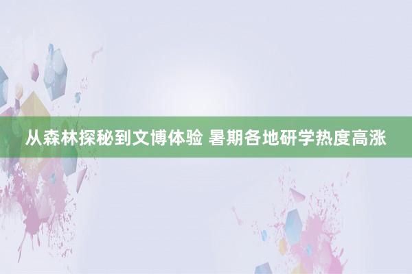 从森林探秘到文博体验 暑期各地研学热度高涨