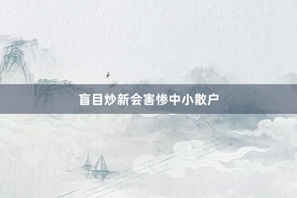 盲目炒新会害惨中小散户