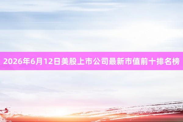2026年6月12日美股上市公司最新市值前十排名榜