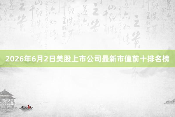 2026年6月2日美股上市公司最新市值前十排名榜