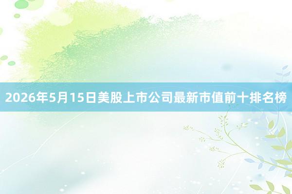2026年5月15日美股上市公司最新市值前十排名榜