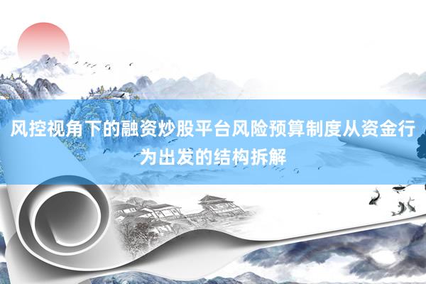 风控视角下的融资炒股平台风险预算制度从资金行为出发的结构拆解