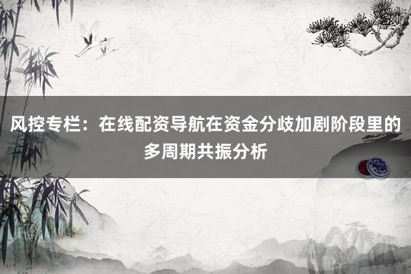风控专栏：在线配资导航在资金分歧加剧阶段里的多周期共振分析