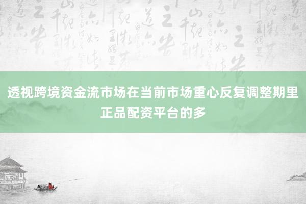 透视跨境资金流市场在当前市场重心反复调整期里正品配资平台的多