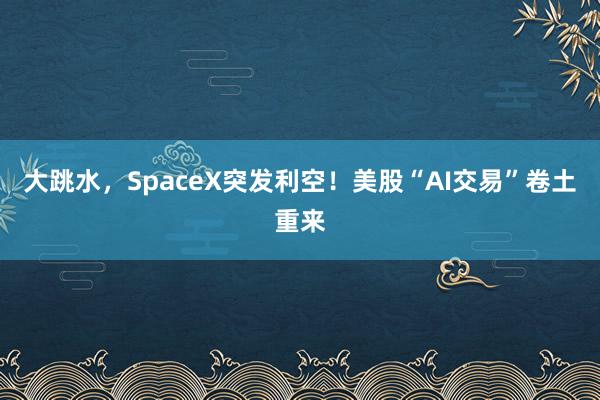 大跳水，SpaceX突发利空！美股“AI交易”卷土重来