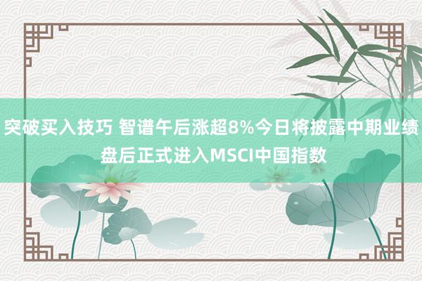 突破买入技巧 智谱午后涨超8%今日将披露中期业绩 盘后正式进入MSCI中国指数