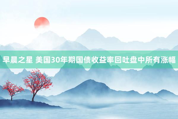 早晨之星 美国30年期国债收益率回吐盘中所有涨幅