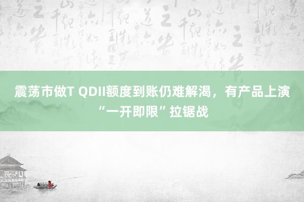 震荡市做T QDII额度到账仍难解渴，有产品上演“一开即限”拉锯战