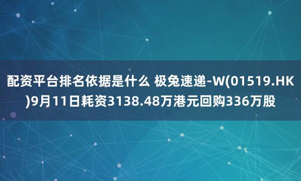 配资平台排名依据是什么 极兔速递-W(01519.HK)9月11日耗资3138.48万港元回购336万股