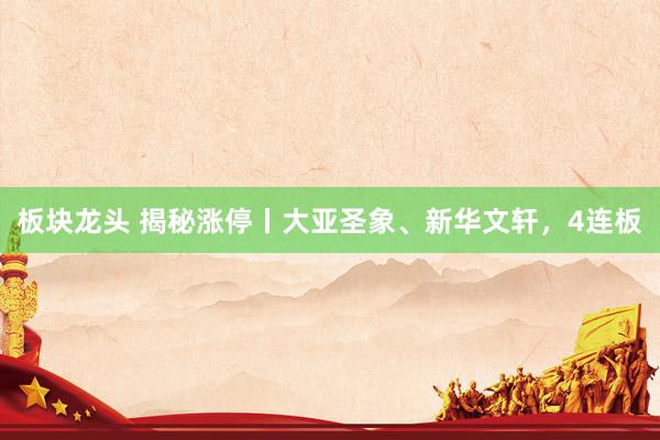板块龙头 揭秘涨停丨大亚圣象、新华文轩，4连板