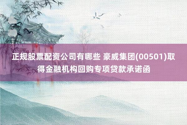 正规股票配资公司有哪些 豪威集团(00501)取得金融机构回购专项贷款承诺函