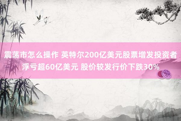 震荡市怎么操作 英特尔200亿美元股票增发投资者浮亏超60亿美元 股价较发行价下跌30%